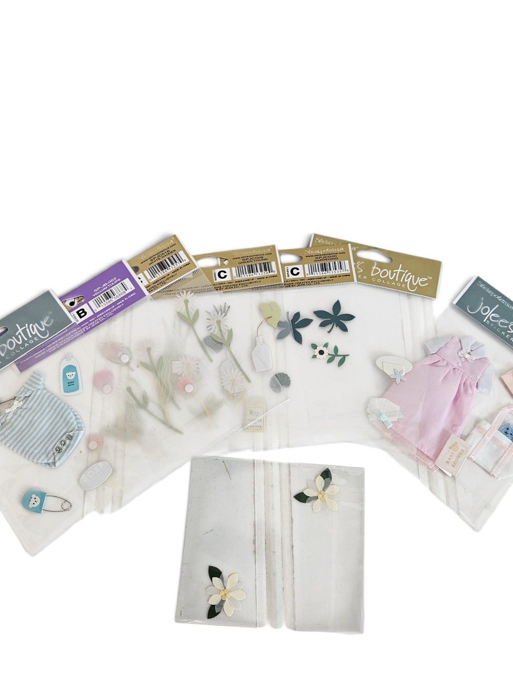 Jolee's Boutique Stickers Lot 8 Vintage Y2K 3-D Baby Floral Scrapbook Crafts NEW